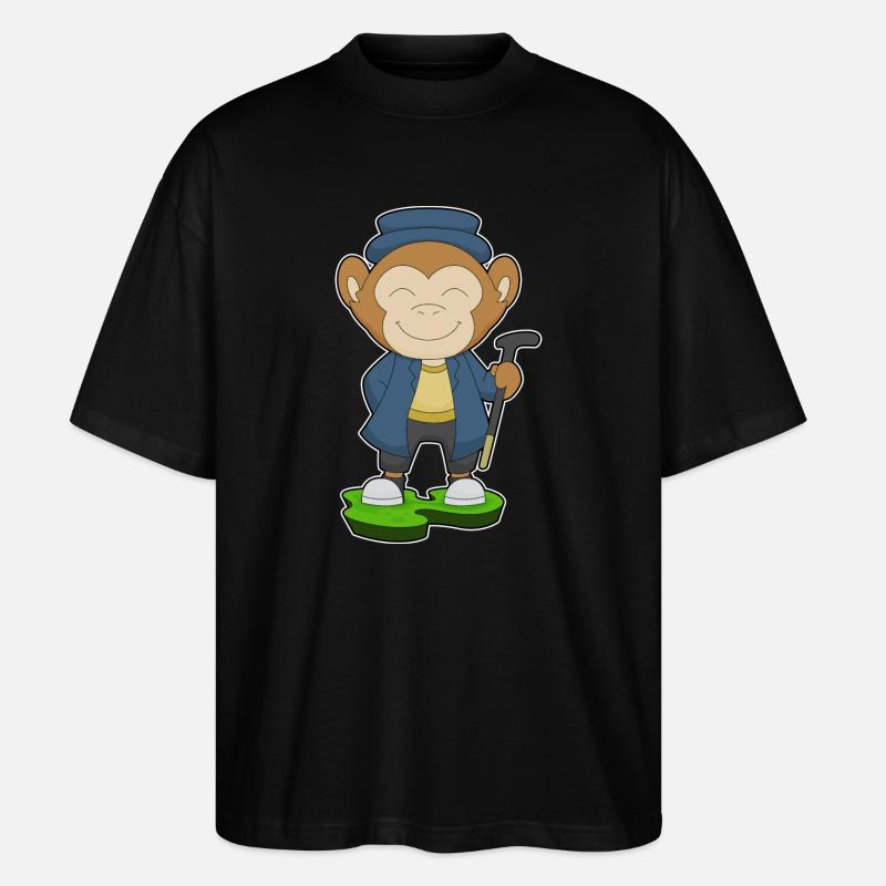 Affe Rentner Gehstock - Stanley/Stella Oversized Unisex Bio T-Shirt Blaster 2.0 - Schwarz