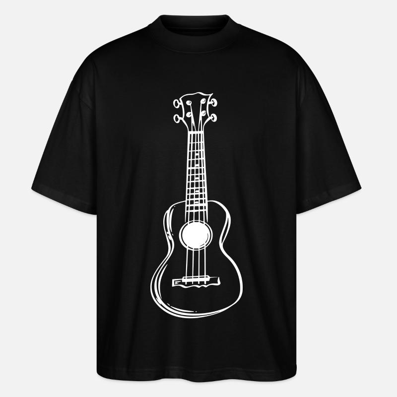Ukulele Zeichnung - Stanley/Stella Oversized Unisex Bio T-Shirt Blaster 2.0 - Schwarz