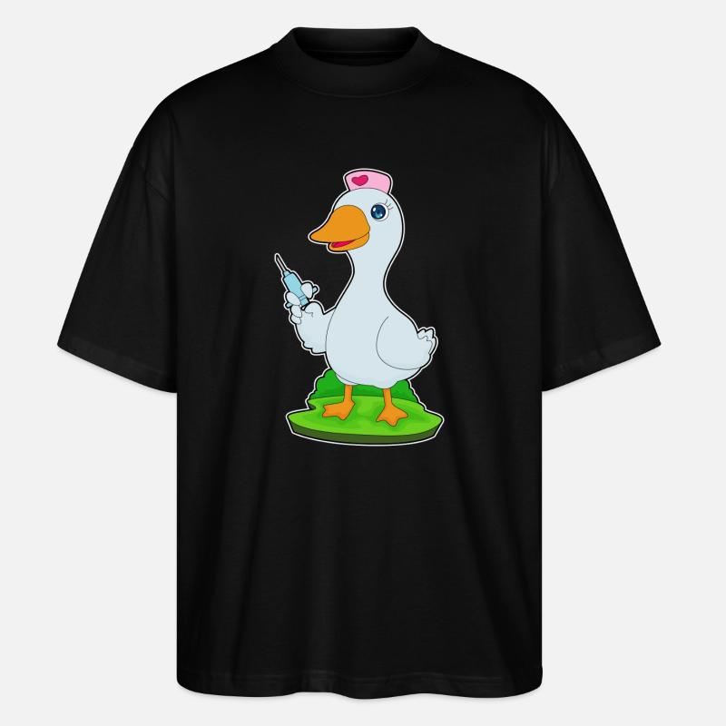 Seringue d’infirmière de canard - T-shirt bio Blaster 2.0 coupe oversize Stanley/Stella Unisexe - noir