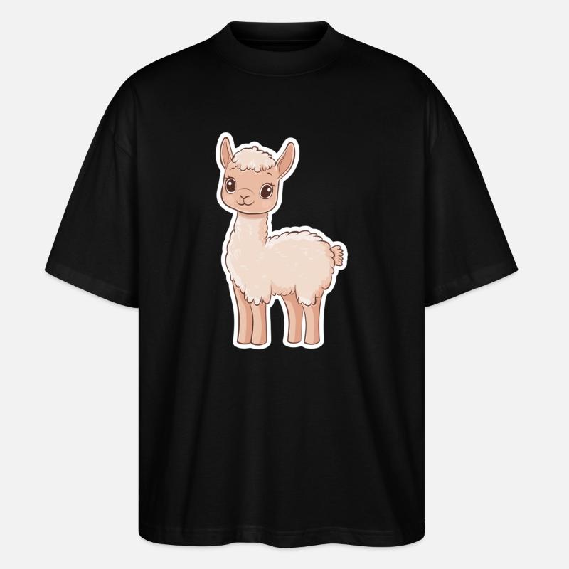 Lama Alpaka Llama - Stanley/Stella Oversized Unisex Bio T-Shirt Blaster 2.0 - Schwarz