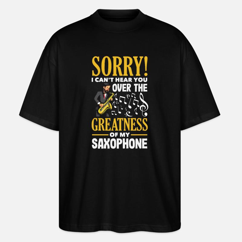 Saxofon - Stanley/Stella Oversized Unisex Bio T-Shirt Blaster 2.0 - Schwarz