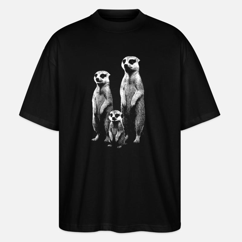 Erdmännchen hell - Stanley/Stella Oversized Unisex Bio T-Shirt Blaster 2.0 - Schwarz