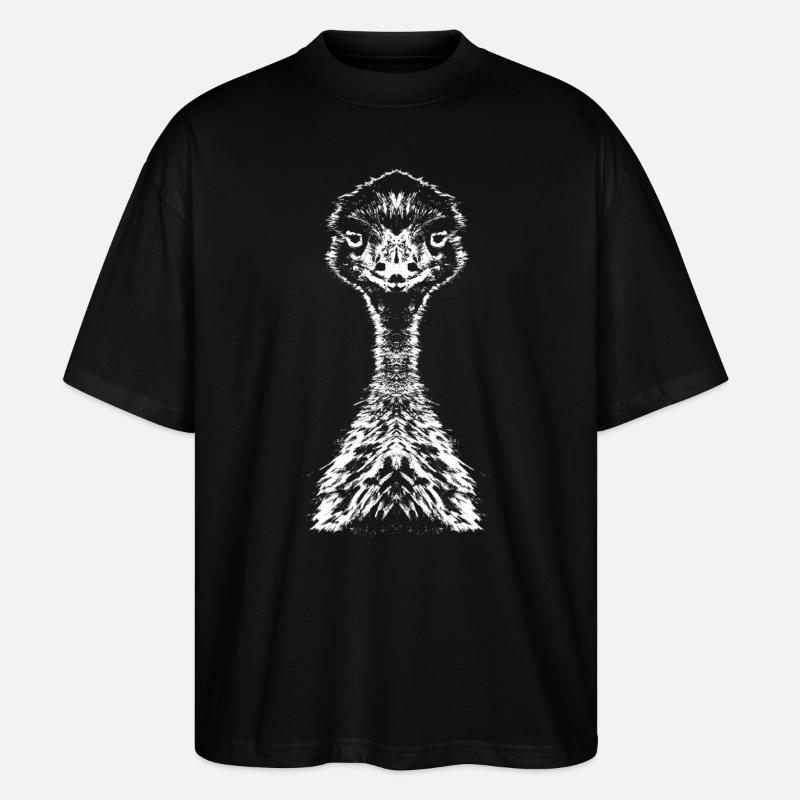 Emu / Ratite / Portrait - Stanley/Stella Oversized Unisex Organic T-shirt Blaster 2.0 - black