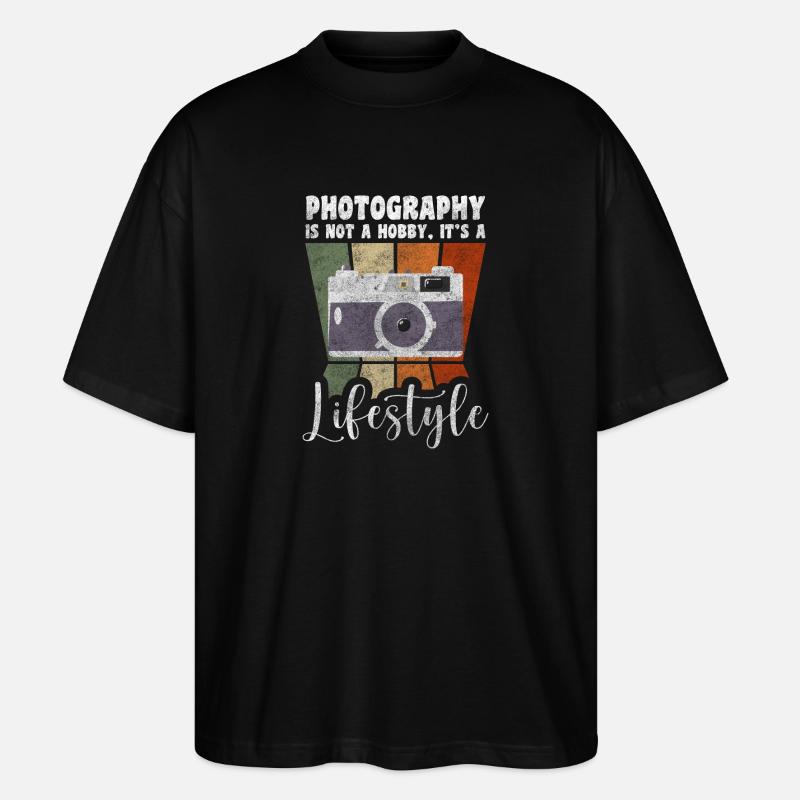Photographer Image Digital Camera - Stanley/Stella Oversized Unisex Organic T-shirt Blaster 2.0 - black