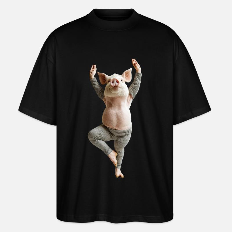 Schwein - Stanley/Stella Oversized Unisex Bio T-Shirt Blaster 2.0 - Schwarz