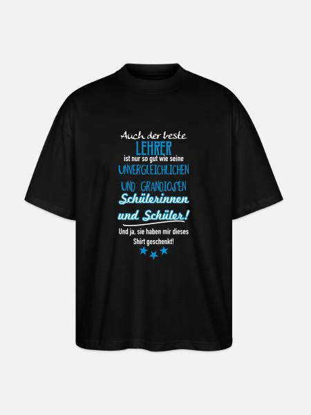 Bester Lehrer Shirt - Stanley/Stella Oversized Unisex Bio T-Shirt Blaster 2.0 - Schwarz
