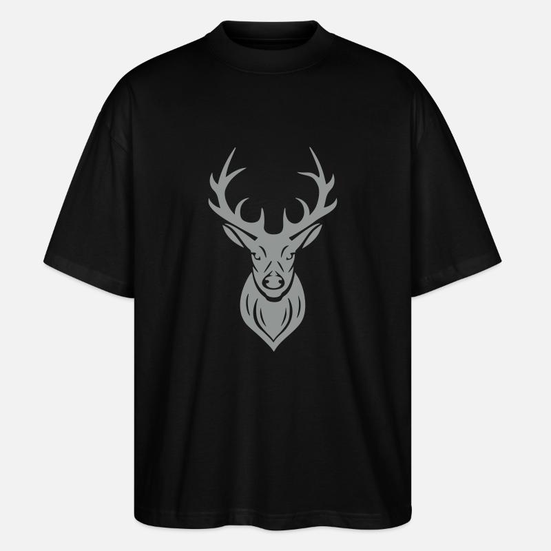 Hirsch Geweih - Stanley/Stella Oversized Unisex Bio T-Shirt Blaster 2.0 - Schwarz