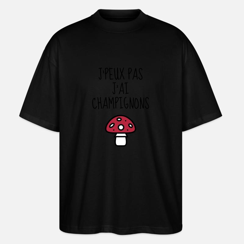 Chasse aux champignons / Champignon / Cueillette - T-shirt bio Blaster 2.0 coupe oversize Stanley/Stella Unisexe - noir