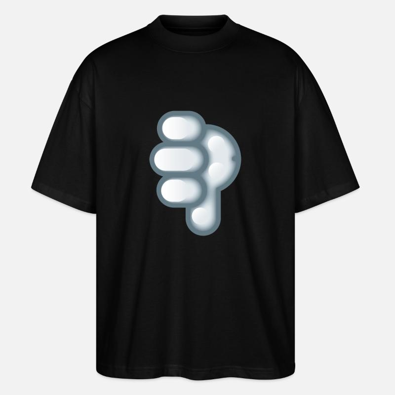 Smiley Hand Signal Down - Stanley/Stella Oversized Unisex Bio T-Shirt Blaster 2.0 - Schwarz