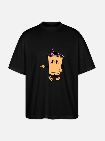 Drink Cartoon - Stanley/Stella Oversized Unisex Organic T-shirt Blaster 2.0 - black