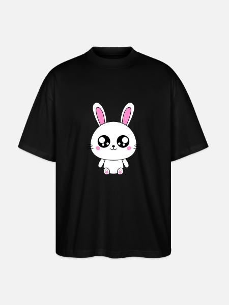 Cute Rabbit - Stanley/Stella Oversized Unisex Organic T-shirt Blaster 2.0 - black