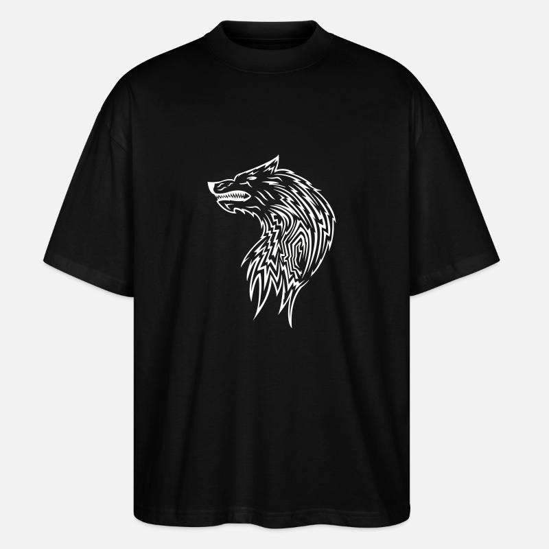 wolf - Stanley/Stella Oversized Unisex Bio T-Shirt Blaster 2.0 - Schwarz