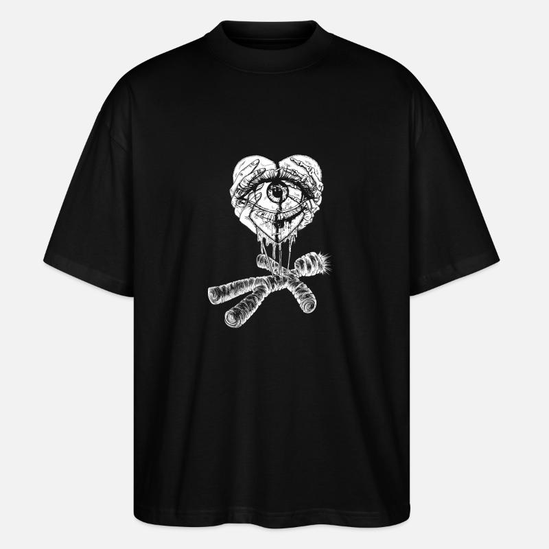 Coeur, œil et poupée - T-shirt bio Blaster 2.0 coupe oversize Stanley/Stella Unisexe - noir
