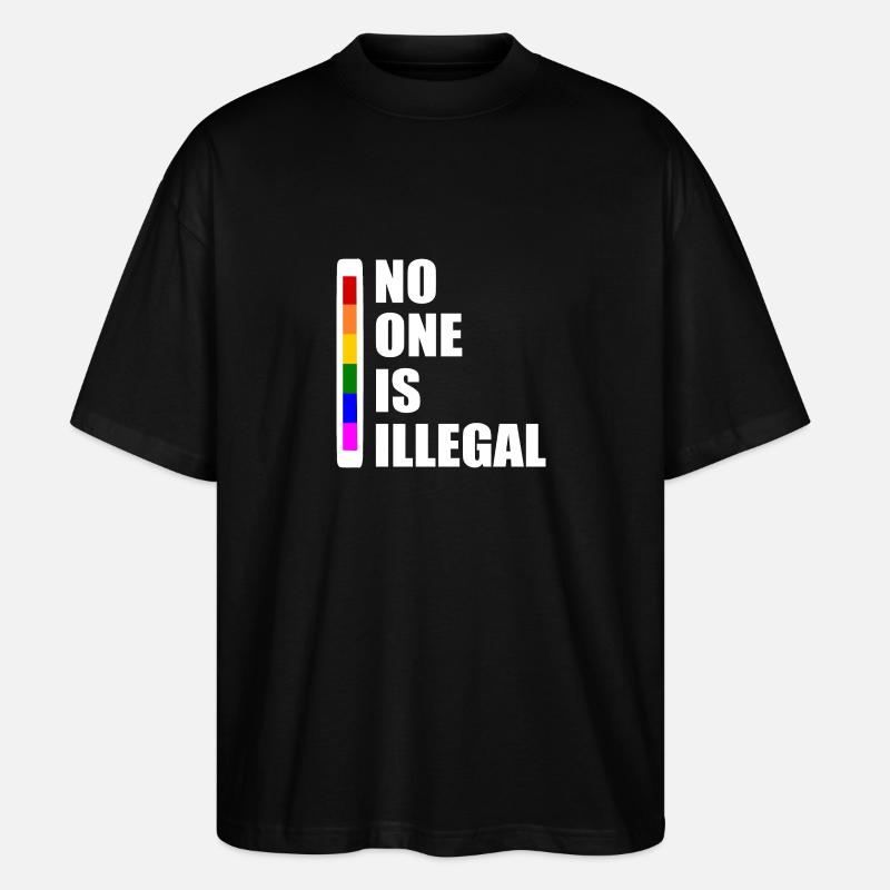 No one is illegal - T-shirt bio Blaster 2.0 coupe oversize Stanley/Stella Unisexe - noir