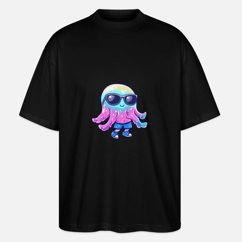 Méduse Cool Summer - T-shirt bio Blaster 2.0 coupe oversize Stanley/Stella Unisexe - noir