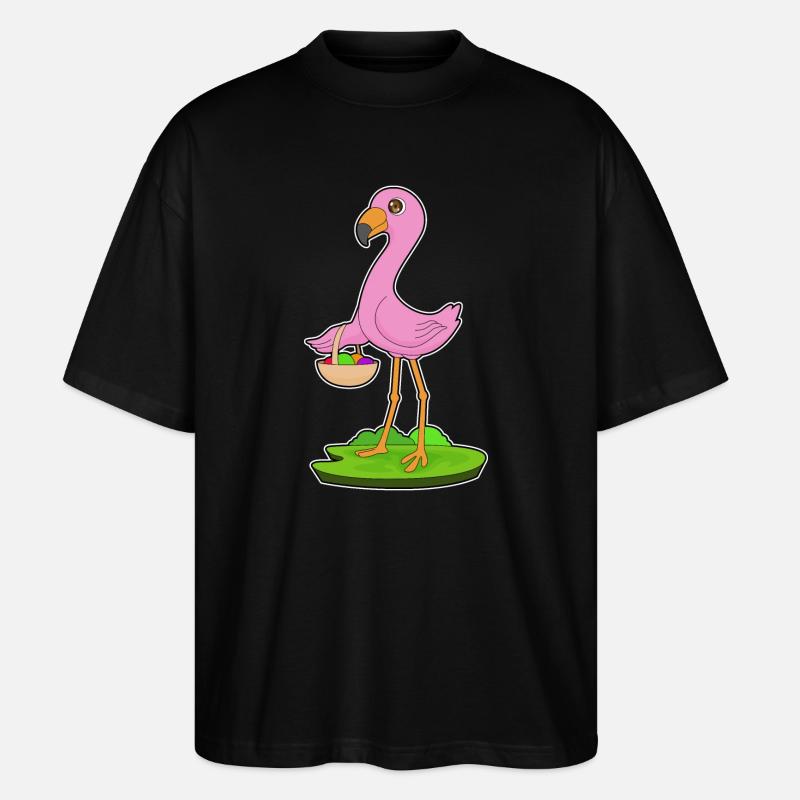 Flamingo Frucht Korb - Stanley/Stella Oversized Unisex Bio T-Shirt Blaster 2.0 - Schwarz