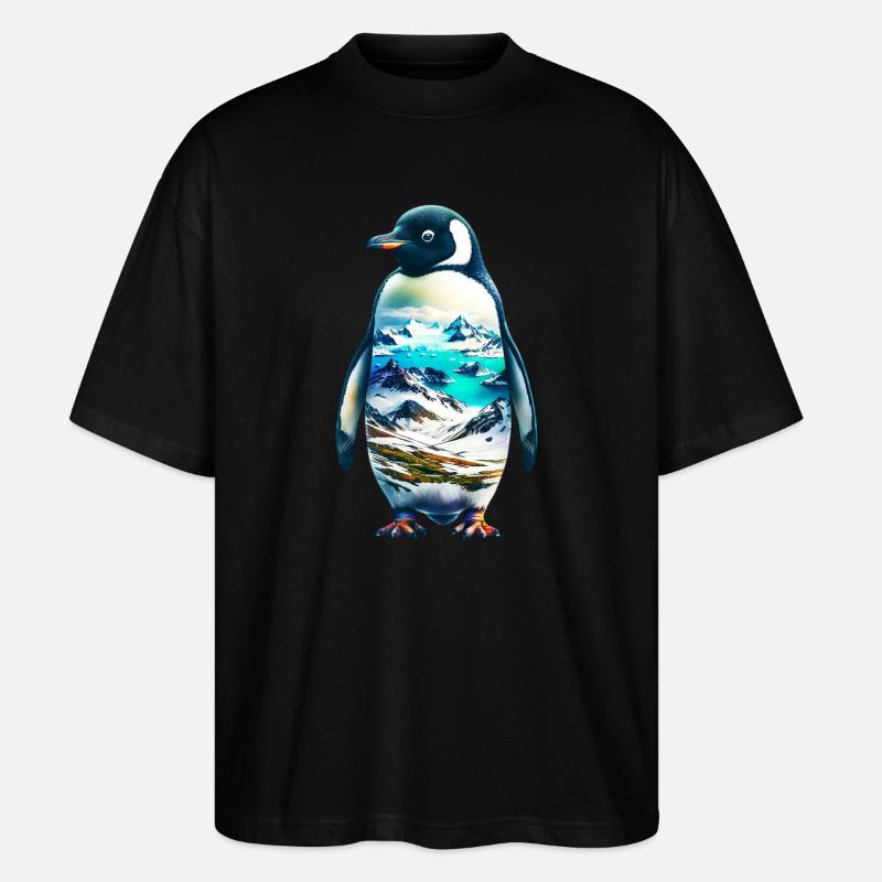 Pingouin - T-shirt bio Blaster 2.0 coupe oversize Stanley/Stella Unisexe - noir