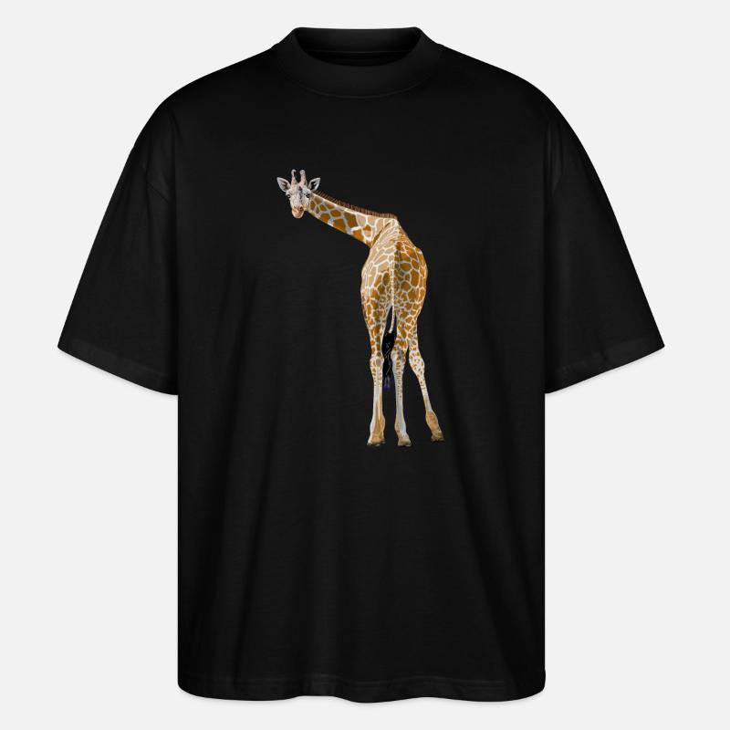 Giraffe grüßt aus der Savanne - Stanley/Stella Oversized Unisex Bio T-Shirt Blaster 2.0 - Schwarz