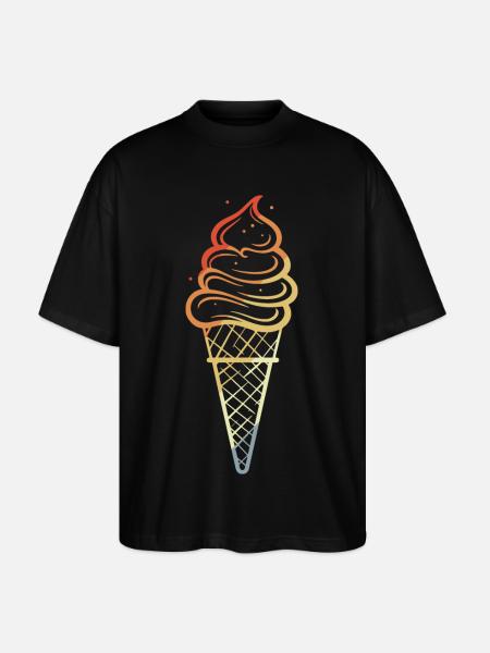 Eiswaffel Skizze Retro Style - Stanley/Stella Oversized Unisex Bio T-Shirt Blaster 2.0 - Schwarz