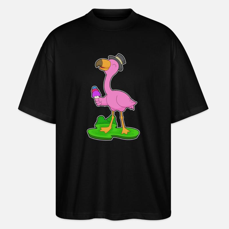 Glace Flamingo Waffle - T-shirt bio Blaster 2.0 coupe oversize Stanley/Stella Unisexe - noir