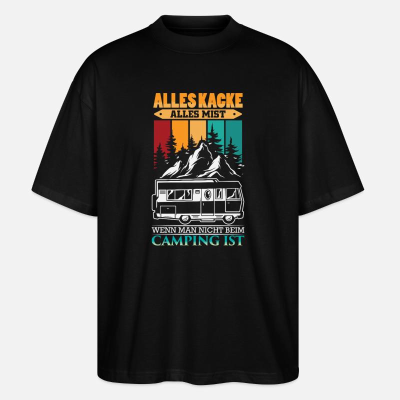 Camper Camping Wohnwagen Spruch - Stanley/Stella Oversized Unisex Bio T-Shirt Blaster 2.0 - Schwarz