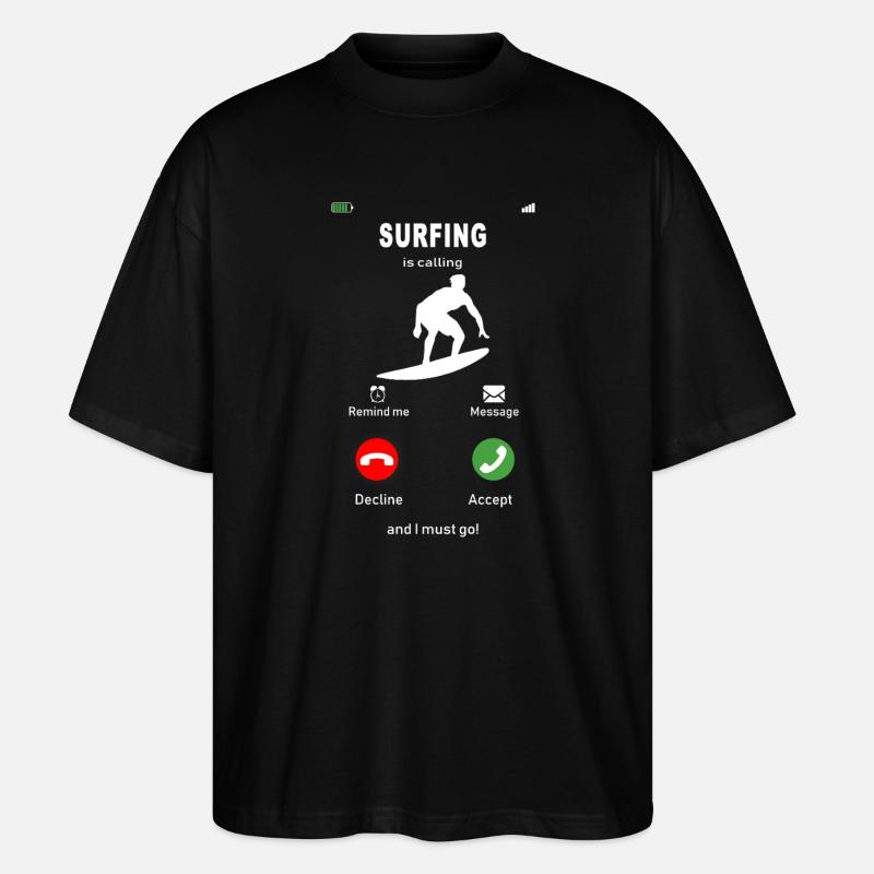 Le surf, c’est l’appel - T-shirt bio Blaster 2.0 coupe oversize Stanley/Stella Unisexe - noir