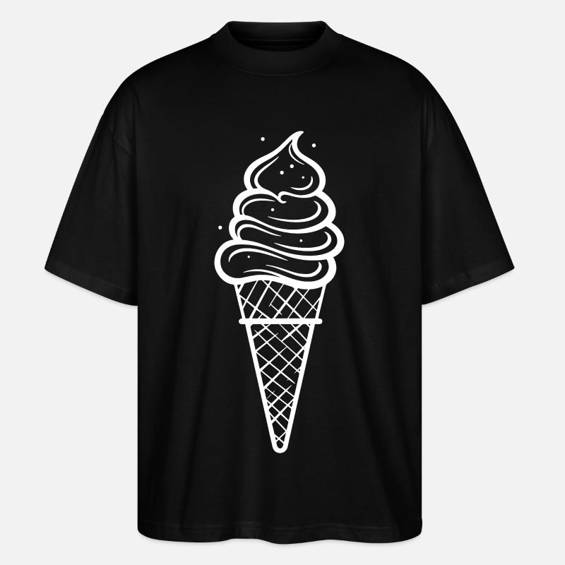 Speiseeis Skizze - Stanley/Stella Oversized Unisex Bio T-Shirt Blaster 2.0 - Schwarz