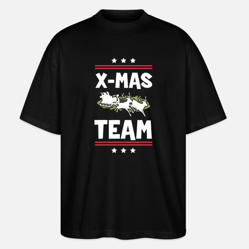 X-Mas Team - Stanley/Stella Oversized Unisex Bio T-Shirt Blaster 2.0 - Schwarz