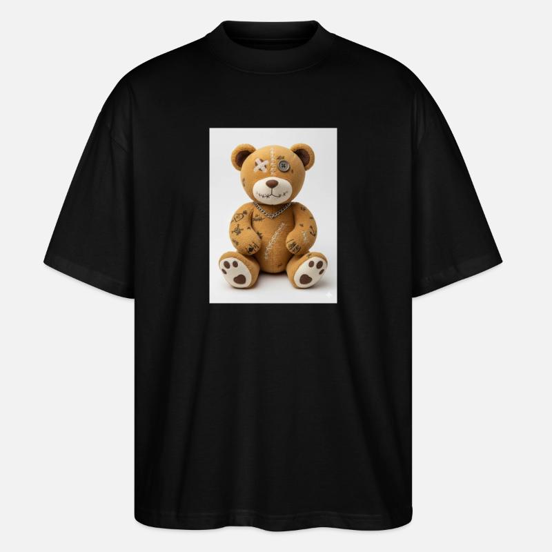 Teddy - Stanley/Stella Oversized Unisex Bio T-Shirt Blaster 2.0 - Schwarz
