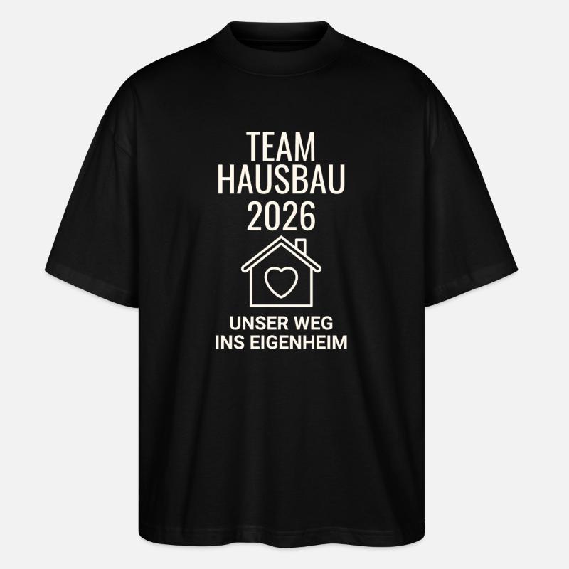 Team Hausbau - Stanley/Stella Oversized Unisex Bio T-Shirt Blaster 2.0 - Schwarz