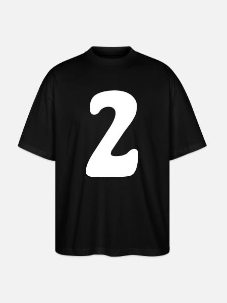 Deux : Minimal Numéral 2 | Deuxième - T-shirt bio Blaster 2.0 coupe oversize Stanley/Stella Unisexe - noir