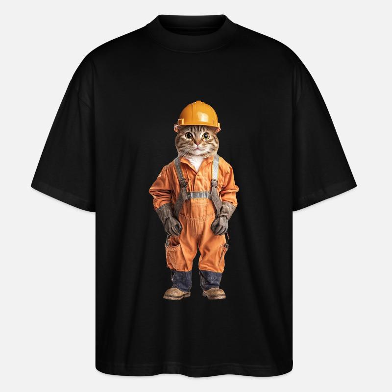 Katze - Stanley/Stella Oversized Unisex Bio T-Shirt Blaster 2.0 - Schwarz