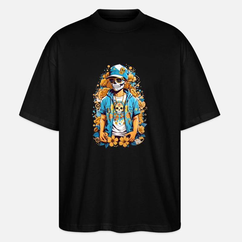 Zucker Schädel - Stanley/Stella Oversized Unisex Bio T-Shirt Blaster 2.0 - Schwarz