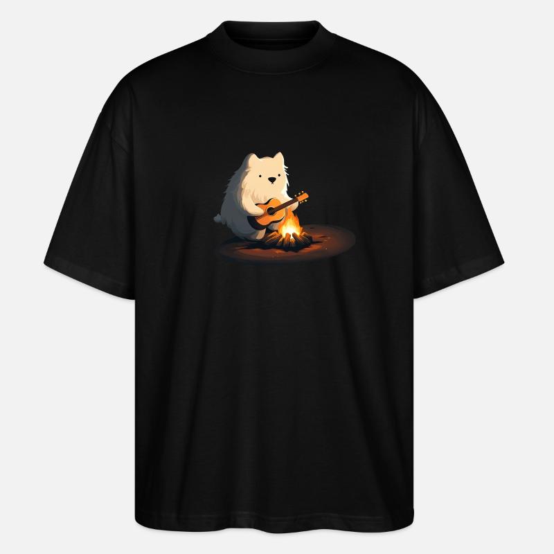 feu de camp guitare chien ours jouer - T-shirt bio Blaster 2.0 coupe oversize Stanley/Stella Unisexe - noir
