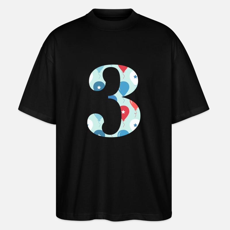 3e anniversaire ballon - T-shirt bio Blaster 2.0 coupe oversize Stanley/Stella Unisexe - noir