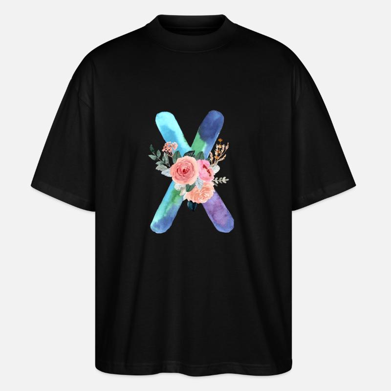 Buchstabe x Aquarell - Stanley/Stella Oversized Unisex Bio T-Shirt Blaster 2.0 - Schwarz