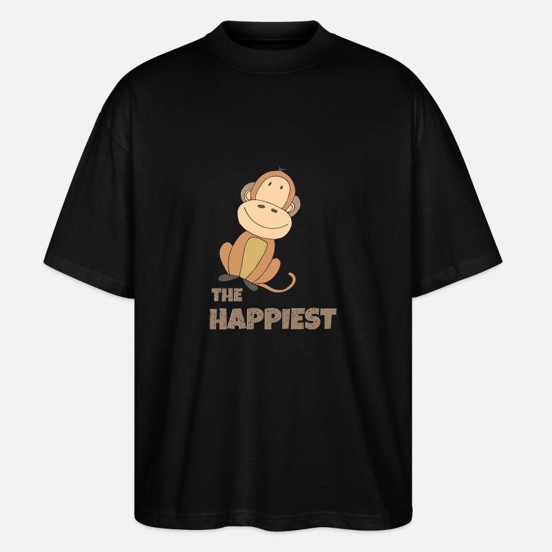 LE SINGE LE PLUS HEUREUX - T-shirt bio Blaster 2.0 coupe oversize Stanley/Stella Unisexe - noir
