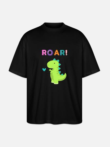Roar - Sweet Dino! - Stanley/Stella Oversized Unisex Organic T-shirt Blaster 2.0 - black