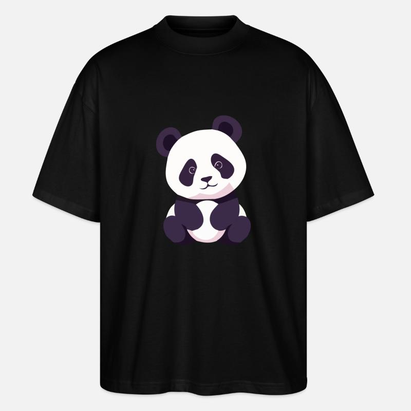 Panda Baby sitzend - Stanley/Stella Oversized Unisex Bio T-Shirt Blaster 2.0 - Schwarz