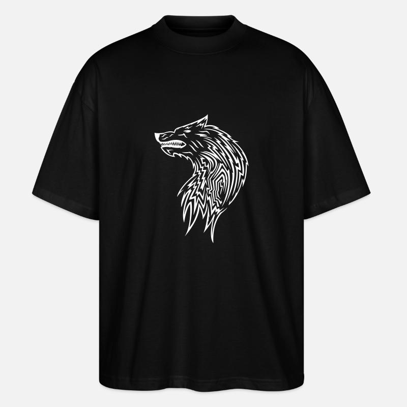 Wolf Tribal - Stanley/Stella Oversized Unisex Bio T-Shirt Blaster 2.0 - Schwarz