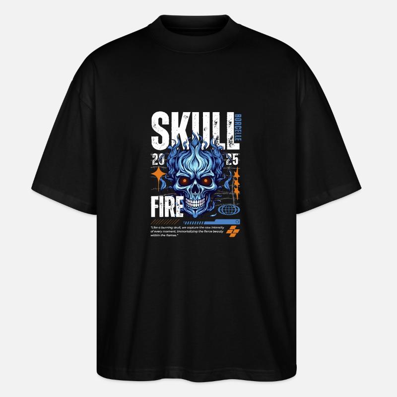 Blue Skull Weiss - Stanley/Stella Oversized Unisex Bio T-Shirt Blaster 2.0 - Schwarz
