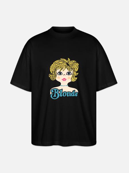Retro Illustration Blonde - Stanley/Stella Oversized Unisex Organic T-shirt Blaster 2.0 - black