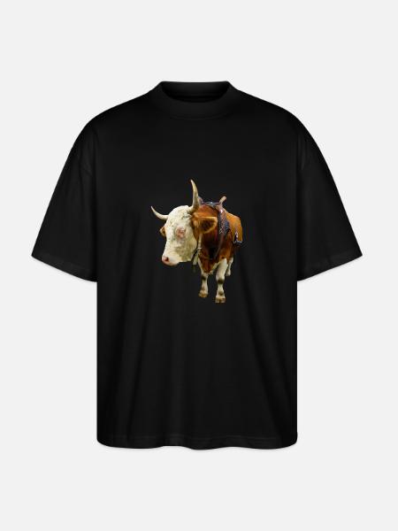 cow beef cow cow animal animal - Stanley/Stella Oversized Unisex Organic T-shirt Blaster 2.0 - black