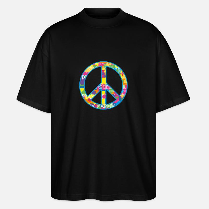 Peace / Frieden Symbol - Stanley/Stella Oversized Unisex Bio T-Shirt Blaster 2.0 - Schwarz
