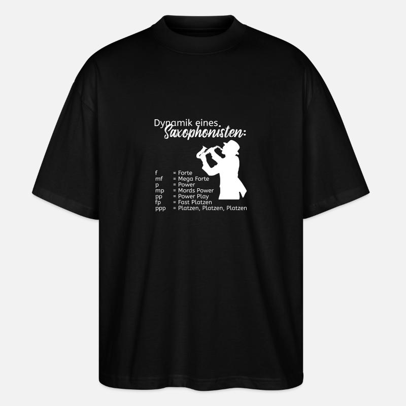 Dynamik eines Saxophonisten - Stanley/Stella Oversized Unisex Bio T-Shirt Blaster 2.0 - Schwarz