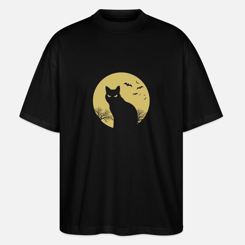 halloween Katze Mond - Stanley/Stella Oversized Unisex Bio T-Shirt Blaster 2.0 - Schwarz
