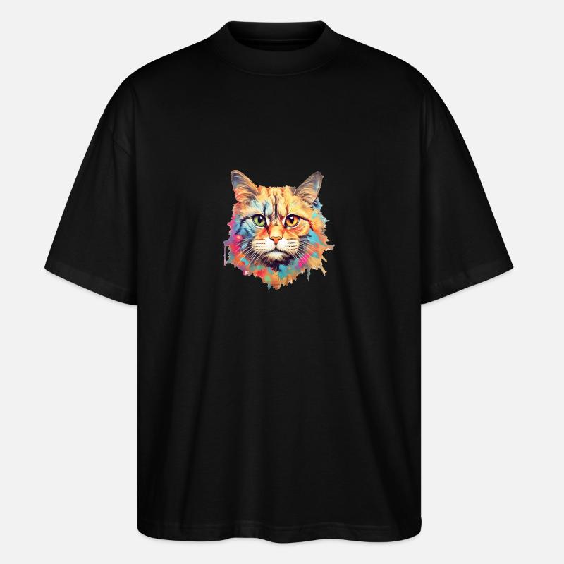 Katze - Stanley/Stella Oversized Unisex Bio T-Shirt Blaster 2.0 - Schwarz