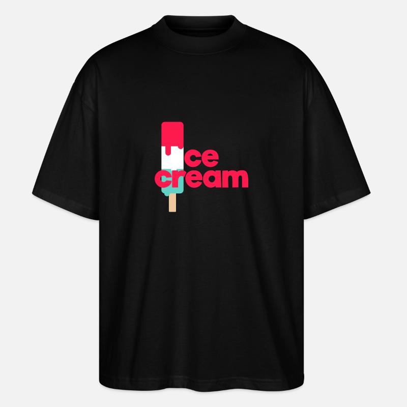 Crème glacée - T-shirt bio Blaster 2.0 coupe oversize Stanley/Stella Unisexe - noir