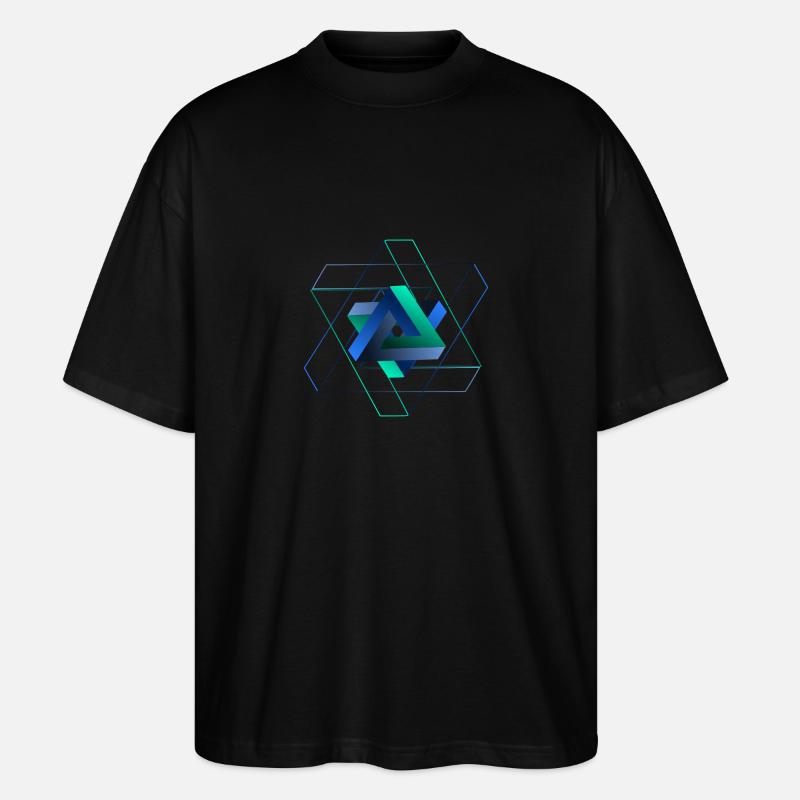 Optical illusion (triangle) - Stanley/Stella Oversized Unisex Organic T-shirt Blaster 2.0 - black