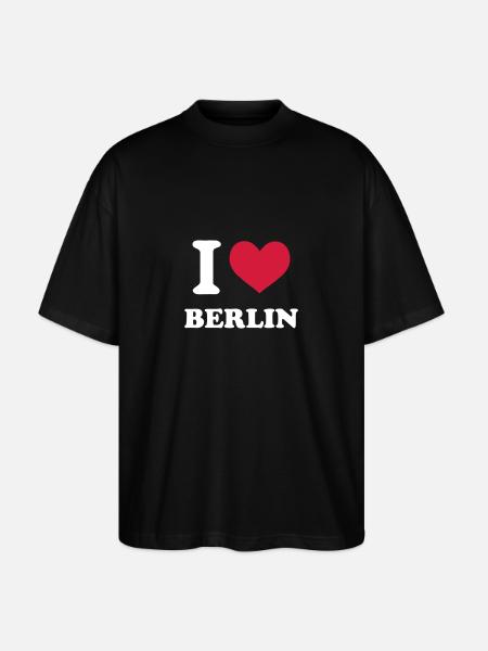 i love berlin - Stanley/Stella Oversized Unisex Bio T-Shirt Blaster 2.0 - Schwarz